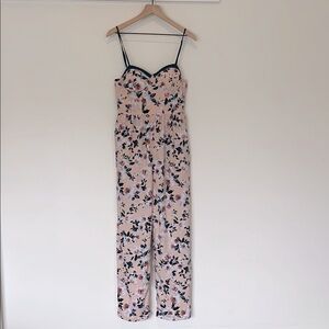 Band of Gypsies Pink and Blue Floral Jumpsuit Womens Large